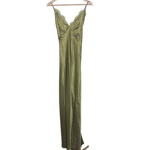 REFORMATION MAYSEN SILK LONG OLIVE GREEN MAXI DRESS SIZE 6 NWOT -  www.disolcolor.com